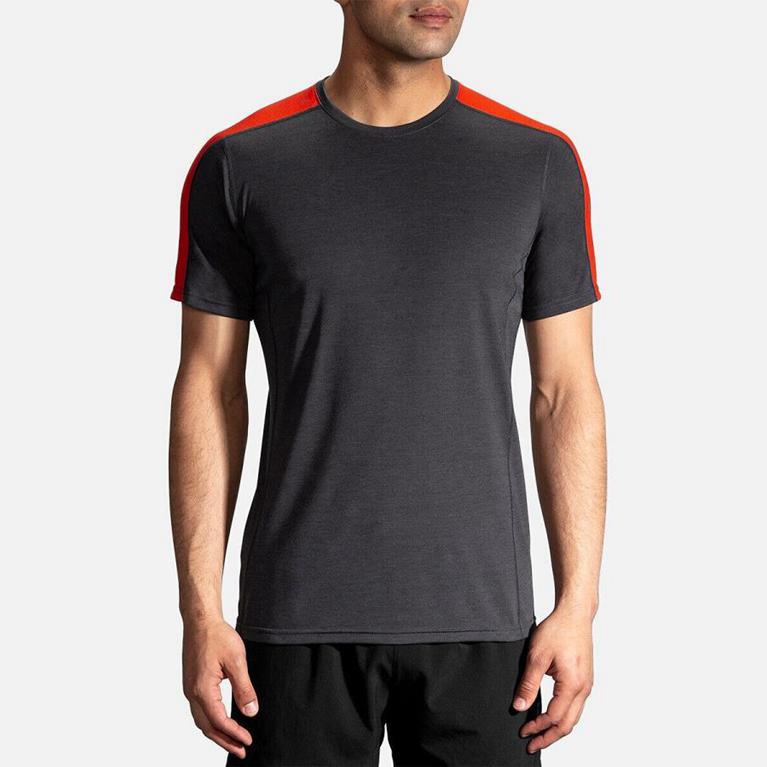 Brooks Distance Men's Short Sleeve Running Shirt - Grey (03927-NEAF)
